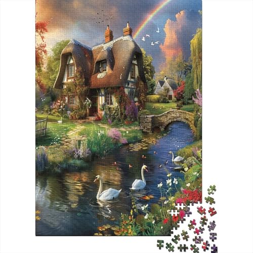 Berghütte Puzzle 1000 Teile,Puzzlespiel Für Erwachsene,Impossible Puzzle,Puzzle Geschicklichkeitsspiel Für Die Ganze Familie, Geschenke Für Männer/Frauen Erwachsenen Puzzel 1000pcs (75x50cm) von AOREFGZZE