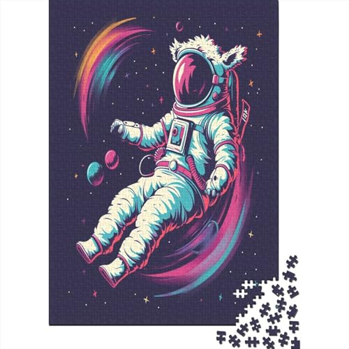 Cartoon Astronaut 1000 Stück Puzzles Für Erwachsene Teenager Stress Abbauen Familien-Puzzlespiel Mit Poster in 1000-teiliges Puzzle Kinder Lernspiel Spielzeug Geschenk Puzzel 1000pcs (75x50cm) von AOREFGZZE