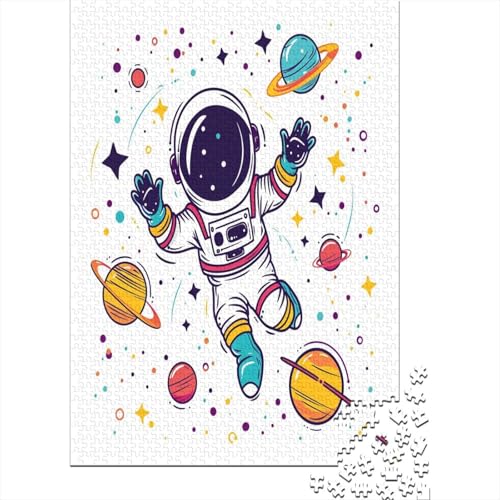 Cartoon Astronaut Puzzle 1000 Teile Für Erwachsene Und Kinder Ab 14 Jahren Für Stressabbauer Puzzel 1000pcs (75x50cm) von AOREFGZZE