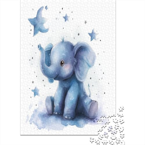 Cartoon Elefant Puzzle 1000 Teile Erwachsener Kniffel Spaß Für Die Ganze Familie - Abwechslungsreiche 1000 Puzzleteilige Motive Puzzlespiel Erwachsene, Puzzel 1000pcs (75x50cm) von AOREFGZZE