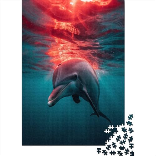 Delphin 1000 Teile, Impossible Puzzle,Geschicklichkeitsspiel Für Die Ganze Familie, Erwachsenenpuzzle Ab 14 Jahren Puzzel 1000pcs (75x50cm) von AOREFGZZE