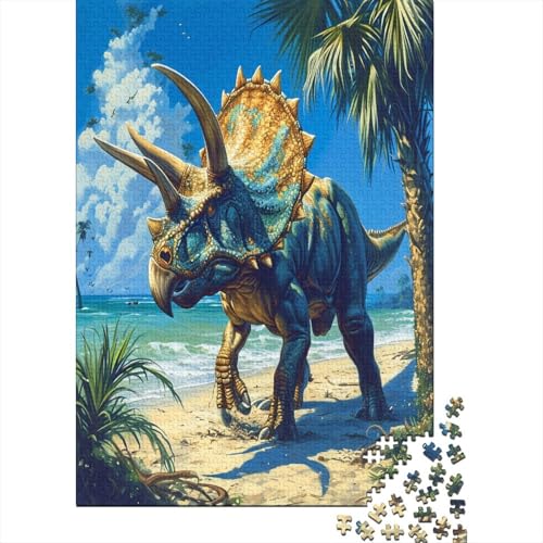 Dinosaurier 1000 Stück Puzzles Für Erwachsene Teenager Stress Abbauen Familien-Puzzlespiel 1000-teiliges Puzzle Kinder Lernspiel Spielzeug Geschenk Puzzel 1000pcs (75x50cm) von AOREFGZZE