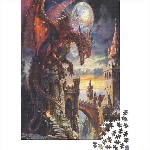 Drache 1000 Stück Puzzles Für Erwachsene Teenager Stress Abbauen Familien-Puzzlespiel 1000-teiliges Puzzle Kinder Lernspiel Spielzeug Geschenk Puzzel 1000pcs (75x50cm) von AOREFGZZE