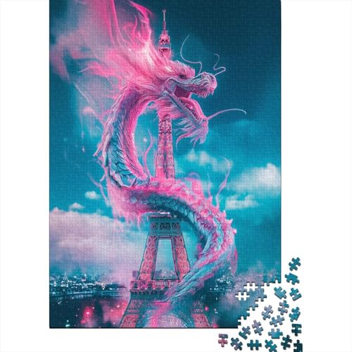 Drache Puzzle 1000 Teile Puzzles Für Erwachsene Lernspiel Herausforderungsspielzeug 1000-teilige Puzzlespiel Für Erwachsene Kinder Puzzel 1000pcs (75x50cm) von AOREFGZZE