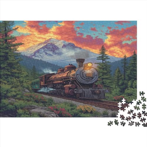 Einen mini-zug? Jigsaw Puzzles for Adults 1000 Piece Züge Von weit her Challenging GameSustainable Puzzle for AdultsHome DecorationGreat Gift for Adultsfor Adults & Kids Age 12 Years Up 1000pcs (75x50 von AOREFGZZE