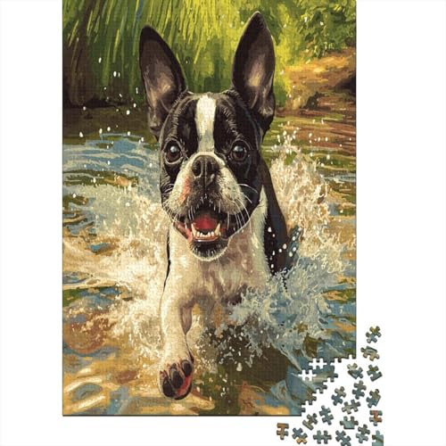 Französische Bulldogge Puzzle 1000 Teile,Puzzle Für Erwachsene, Impossible Puzzle, Geschicklichkeitsspiel Für Die Ganze Familie,Puzzle Legespiel- Erwachsenenpuzzle Puzzel 1000pcs (75x50cm) von AOREFGZZE