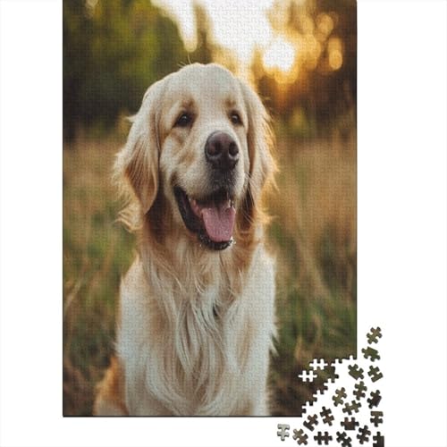 Golden Retriever Puzzle 1000 Teile,Puzzle Für Erwachsene, Impossible Puzzle, Geschicklichkeitsspiel Für Die Ganze Familie,Puzzle Legespiel- Erwachsenenpuzzle Puzzel 1000pcs (75x50cm) von AOREFGZZE