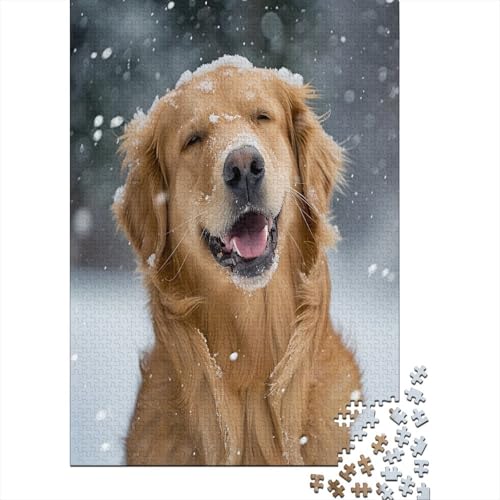 Golden Retriever Puzzle 1000 Teile Erwachsener Kniffel Spaß Für Die Ganze Familie - Abwechslungsreiche 1000 Puzzleteilige Motive Puzzlespiel Erwachsene, Puzzel 1000pcs (75x50cm) von AOREFGZZE