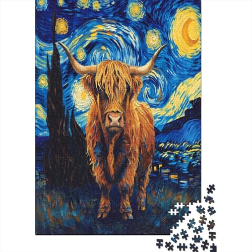 Highland Kattle Puzzle 1000 Teile Für Erwachsene Und Kinder Ab 14 Jahrenfür Stressabbauer Puzzlespiel Erwachsenen Puzzlespiel Puzzel 1000pcs (75x50cm) von AOREFGZZE