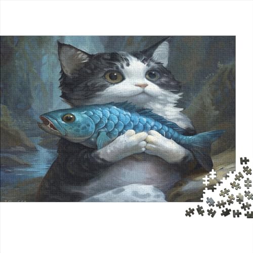 Katzen. Katzen.Jigsaw Puzzles for Adults 1000 Piece Katzen und Fische. Challenging GameColorful Jigsaw PuzzleHome DecorationGreat Gift for Adultsfor Adults & Kids Age 12 Years Up 1000pcs (75x50cm) von AOREFGZZE