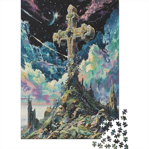 Kreuz Puzzlespiel 1000 Teile Jigsaw Puzzle 1000 Puzzle FüR Erwachsene Kinder Senioren Erwachsenen Puzzlespiel Puzzel 1000pcs (75x50cm) von AOREFGZZE