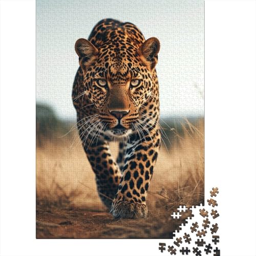 Leopard 1000 Stück Puzzles Für Erwachsene Teenager Stress Abbauen Familien-Puzzlespiel 1000-teiliges Puzzle Kinder Lernspiel Spielzeug Geschenk Puzzel 1000pcs (75x50cm) von AOREFGZZE