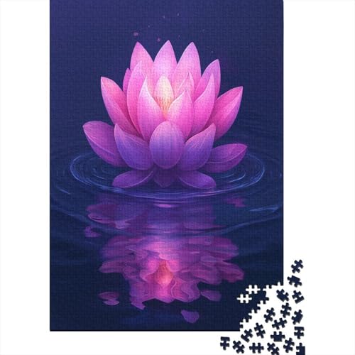 Lotus 1000 Stück Puzzles Für Erwachsene Teenager Stress Abbauen Familien-Puzzlespiel Mit Poster in 1000-teiliges Puzzle Kinder Lernspiel Spielzeug Geschenk Puzzel 1000pcs (75x50cm) von AOREFGZZE