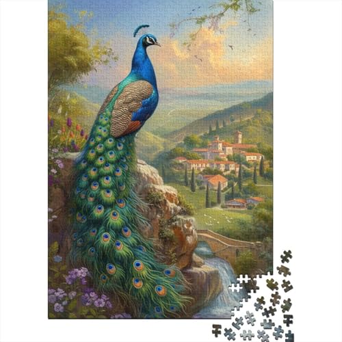 PeaSchwanz Puzzle 1000 Teile,Puzzle Für Erwachsene, Impossible Puzzle,Puzzle Farbenfrohes Legespiel,Geschicklichkeitsspiel Für Die Ganze Familie Puzzel 1000pcs (75x50cm) von AOREFGZZE