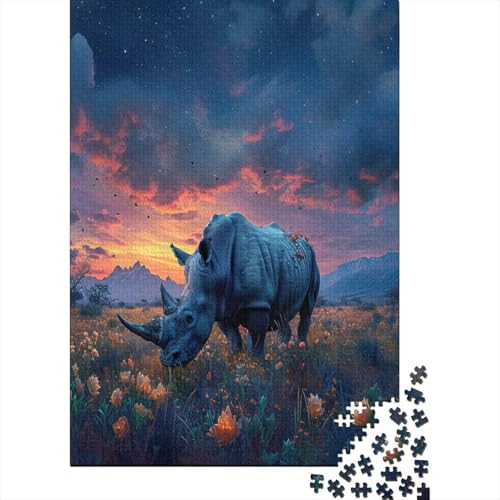 Rhinoceros 1000 Stück Puzzle Für Erwachsene 1000 Stück Puzzle Für Erwachsene-Crazy Süßigkeiten-1000 Stück Puzzle Große Puzzles Kinder Lernspiel Spielzeug Geschenk Puzzel 1000pcs (75x5 von AOREFGZZE