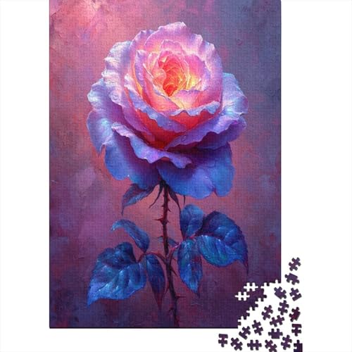 Rose 1000 Stück Puzzles Für Erwachsene Teenager Stress Abbauen Familien-Puzzlespiel 1000-teiliges Puzzle Kinder Lernspiel Spielzeug Geschenk Puzzel 1000pcs (75x50cm) von AOREFGZZE