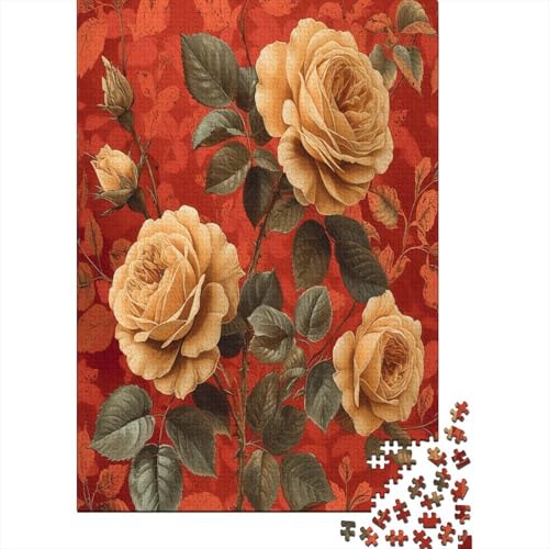 Rose 1000 Stück Puzzles Für Erwachsene Teenager Stress Abbauen Familien-Puzzlespiel 1000-teiliges Puzzle Kinder Lernspiel Spielzeug Geschenk Puzzel 1000pcs (75x50cm) von AOREFGZZE