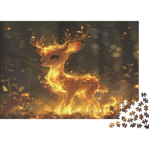 Schönes reh Jigsaw Puzzles for Adults 1000 Piece Die rauchenden hirsche Challenging GamePremium 100% Recycled BoardWooden Toygreat Gift for Teenagersfor Adults & Kids Age 12 Years Up 1000pcs (75x50cm) von AOREFGZZE