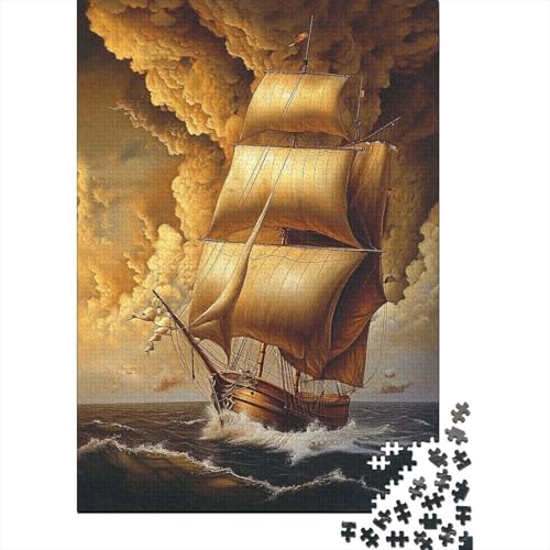 Segelboot 1000 Stück Puzzles Für Erwachsene Teenager Stress Abbauen Familien-Puzzlespiel 1000-teiliges Puzzle Kinder Lernspiel Spielzeug Geschenk Puzzel 1000pcs (75x50cm) von AOREFGZZE