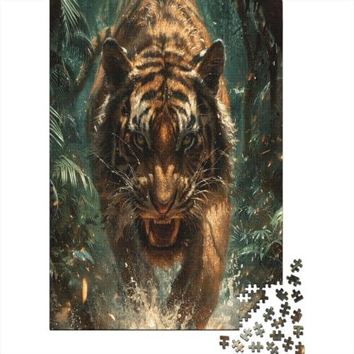 Tiger 1000 Stück Puzzles Für Erwachsene Teenager Stress Abbauen Familien-Puzzlespiel 1000-teiliges Puzzle Kinder Lernspiel Spielzeug Geschenk Puzzel 1000pcs (75x50cm) von AOREFGZZE