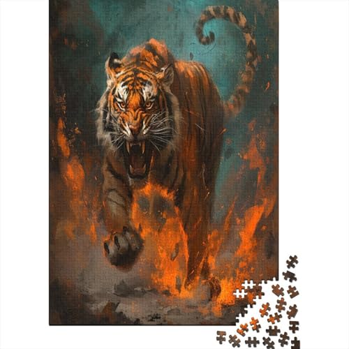 Tiger 1000 Teile,Impossible Puzzle,Geschicklichkeitsspiel Für Die Ganze Familie, Erwachsenen Puzzlespiel Puzzel 1000pcs (75x50cm) von AOREFGZZE