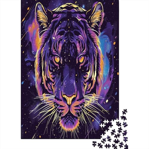 Tiger Puzzle 1000 Teile,für Erwachsene, Impossible Puzzle,farbenfrohes Legespiel,Geschicklichkeitsspiel Für Die Ganze Familie,Erwachsenenpuzzle Puzzel 1000pcs (75x50cm) von AOREFGZZE