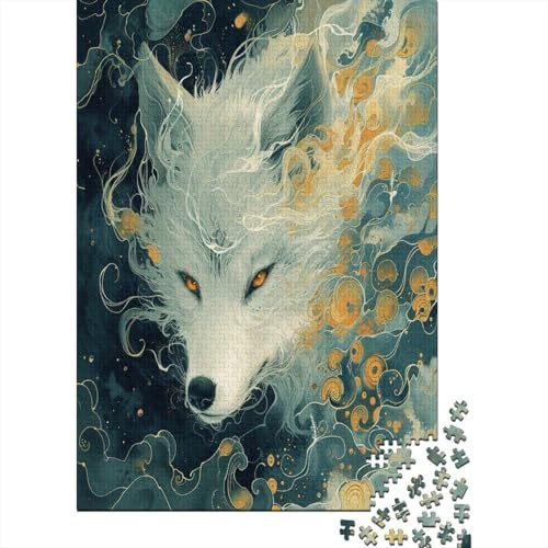 Wolf 1000 Stück Puzzles Für Erwachsene Teenager Stress Abbauen Familien-Puzzlespiel 1000-teiliges Puzzle Kinder Lernspiel Spielzeug Geschenk Puzzel 1000pcs (75x50cm) von AOREFGZZE