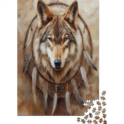 Wolf 1000 Stück Puzzles Für Erwachsene Teenager Stress Abbauen Familien-Puzzlespiel Mit Poster in 1000-teiliges Puzzle Kinder Lernspiel Spielzeug Geschenk Puzzel 1000pcs (75x50cm) von AOREFGZZE