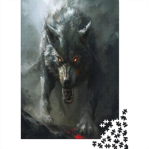 Wolf 1000 Teile,Impossible Puzzle,Geschicklichkeitsspiel Für Die Ganze Familie, Erwachsenen Puzzlespiel Puzzel 1000pcs (75x50cm) von AOREFGZZE