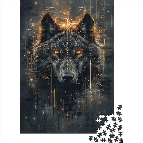 Wolf Puzzlespiel 1000 Teile Puzzle Für Erwachsene Und Kinder Ab 14 Jahren, Puzzle-Motiv Erwachsenen Puzzlespiel Puzzel 1000pcs (75x50cm) von AOREFGZZE