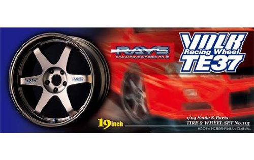 19 Zoll RAYS Volk Racing TE37 Felgen Reifen 1:24 Model Kit Wheel Aoshima 005538 von AOSHIMA