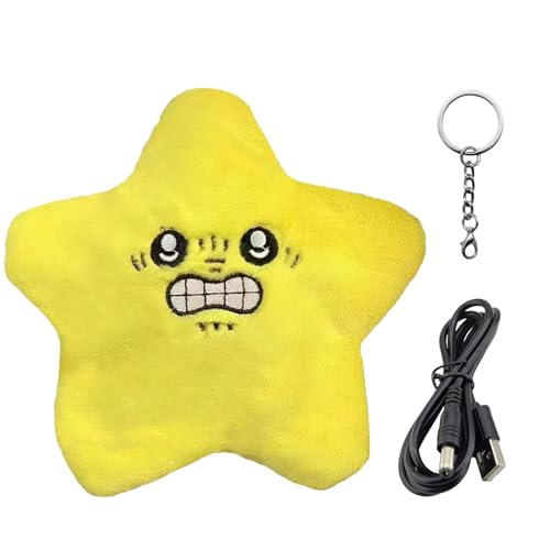 AOUZOVLI Angry Star Toy, Angry Star Wütendes Seestern-Spielzeug, Wütender Plüschstern Moving Shooting Star Plush Toy, Angry Star Plush Geeignet für Rucksackanhänger Und Schlüsselanhänger von AOUZOVLI