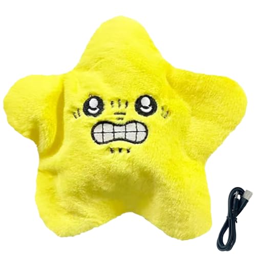 AOUZOVLI Angry Star Toy Angry Star Plush Moving Angry Starfish Toy Angry Star Face Dancing Star Plush with Light Star Keychain Angry Star Face Kawaii FunToy for Backpack Pendant & Keychain von AOUZOVLI