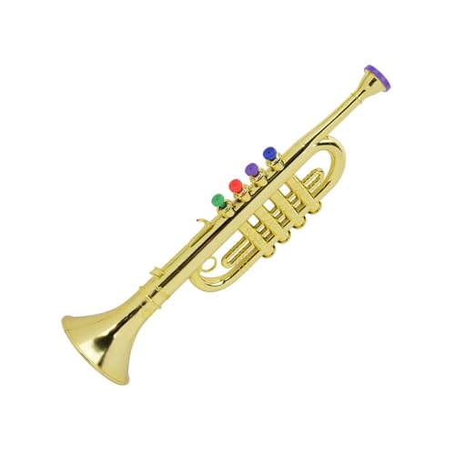 Kinder-Trompete aus Kunststoff mit Goldenem Überzug, Musikspielzeug für Kindertrompete aus Kunststoff mit Goldenem Überzug für Kinder Im Vorschulalter, von AOWINHIT