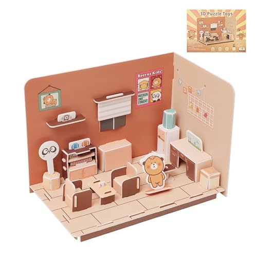 3D Stereo Puzzle Küche Schlafzimmer Wohnzimmer Badezimmer Modell Handgemachtes Handwerk DIY Pädagogisches Spielzeug Geschenk für Kinder Weihnachts Geschenke von AOYEAH