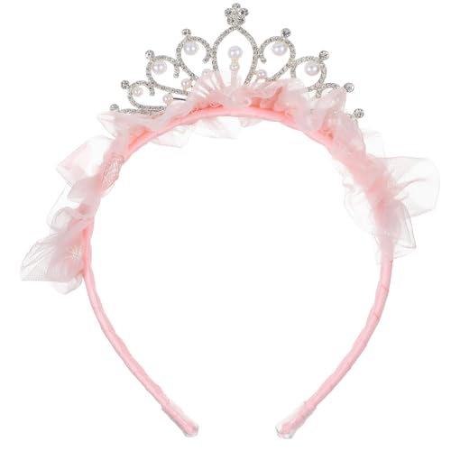 AOZUO Krone Mädchen, Prinzessinnen Diademe Tiara Kronen Stirnbänder Süße Tüll Schleifen Haarbänder Kristallkönigin Diademe für Geburtstag Weihnachten Kostüm Braut Hochzeit Halloween(B) von AOZUO