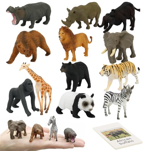 24PCS/Set Montessori Animal Match, Pädagogik -Tiermatchspiel mit simulierten Wildtieren und englischen Karten, Kleinkind -Matching Game Kid's Toys Supplies von AOpghY