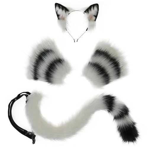 3pcs Katzenkostüm -Katzenohren und Schwanz mit Katzenklauenhandschuhen für Erwachsene und Kinder, perfekt für Halloween, Anime -Cosplay und Partykostüme Urlaub und Maskerade -Dress -up -Vorräte von AOpghY