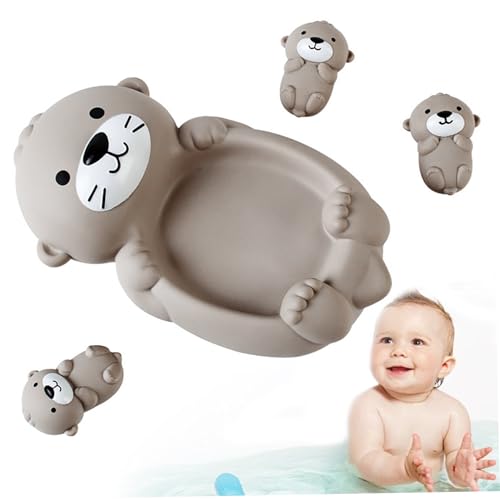 3pcs Otter Toy 1 Mutter Otter und 3 Baby Otter süße Badewanne leicht zu reinigend zu reinigbares Stapelbad Badewanne Spielzeug für Kleinkinder spielen beim Waschen von Badewanne Spielzeug Waschen von AOpghY