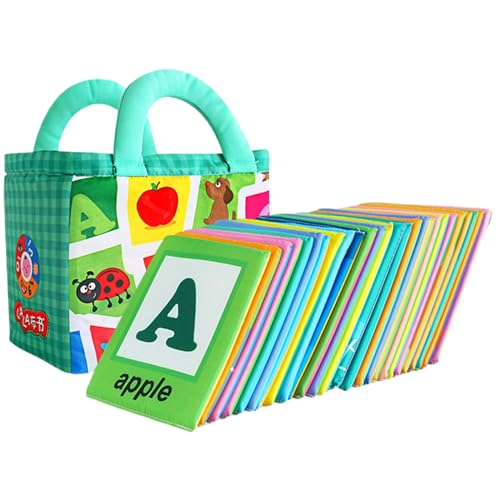 AOpghY 26pcs Alphabet-Flash-Karten frühes Sprache Lernen doppelseitige Babyphartenkarten mit zweisprachigen Mustern Tränenresistente und waschbare Alphabetkarten Kinderspielzeugmittelzubehör von AOpghY