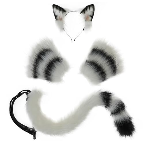 AOpghY 3pcs Katzenkostüm -Katzenohren und Schwanz mit Katzenklauenhandschuhen für Erwachsene und Kinder, perfekt für Halloween, Anime Cosplay und Party Costumes Cosplay Party Supplies von AOpghY