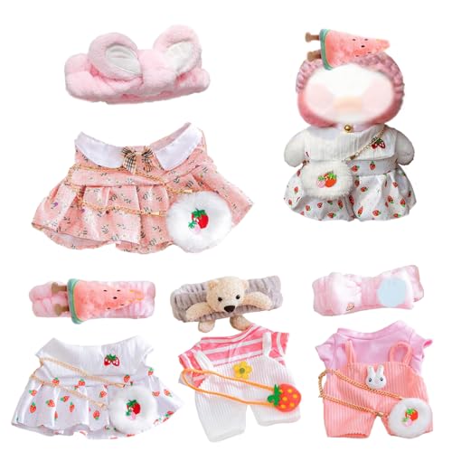 AOpghY 4 Set Kleidung für ausgestopfte Tiere für 12 '' Plüsch Duck Kawaii Babypuppenkleidung Set DIY Duck Doll Kleidung Set für Mädchen ausgestopfte Tierkleidung von AOpghY