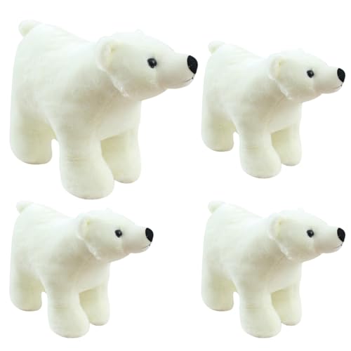 AOpghY 4pcs polare Bär gefülltes Tier großer Eisbär Plüsch mit 3 kuscheligen Bären Baby realistisch und entzückende Eisbären gefüllte Tiere und Plüschspielzeug von AOpghY