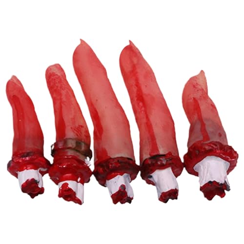 AOpghY Abgetrennte Finger 5pcs/Set Realistic Bloapy Scary Hacked Offinger Finger mit gebrochenem Knochen 2,8-3,9 Zoll abgetrennte Körperteile Kinderspielzeug Vorstellungen von AOpghY