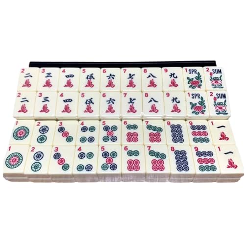 AOpghY Amerikaner Mahjong Set 166 Fliesen Mahjong Set Melamine Mahjong Spielset mit Tasche, die leicht gravierte Fliesen Mahjong Spielzeug & Spiele tragen von AOpghY