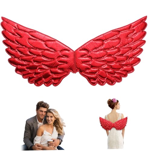 AOpghY Angel Wing 17x9 Zoll lebendige lebhafte rote Engel Flügel Weiche und leichte Mädchen Feenkostüm für Kinderbühne Performance Halloween Geburtstagsfeier Geschenke tun und Dress Up Supplies von AOpghY