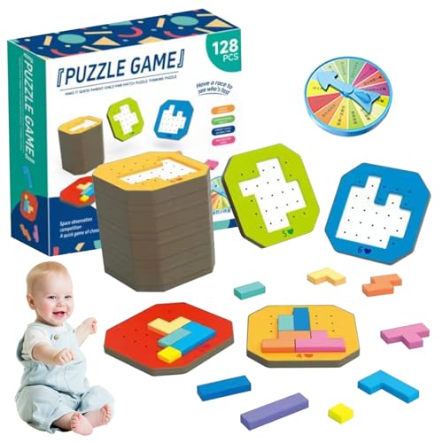 AOpghY Blocks Puzzle 128pcs Set, sichere Eva-Muster blockiert pädagogische Gehirn-Boosting-Eltern-Kind-Puzzle-Spiele mit Mehreren Gameplay, Mind-Building-Rätsel Blocks Puzzle von AOpghY