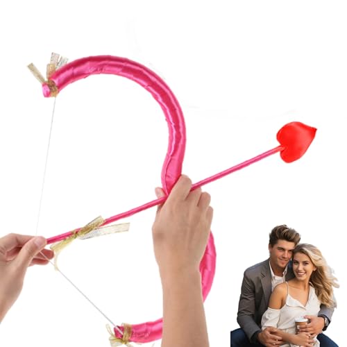 AOpghY Cupid Bow und Pfeil Set 17.72 Zoll Herz Form niedliche Valentinstag Cupid Bow Cupid Kostüm für Cosplay Weihnachten Fotografie, Rose Red Novel Dress-up Supplies von AOpghY