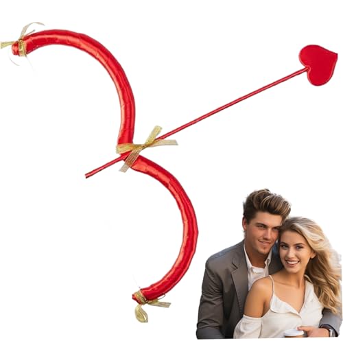 AOpghY Cupid Bow und Pfeil Set 17.72 Zoll Herz Form niedliche Valentinstag Cupid Bow Cupid Kostüm für Cosplay-Weihnachtsfotografie, rote Neuheit Dress-up Supplies von AOpghY