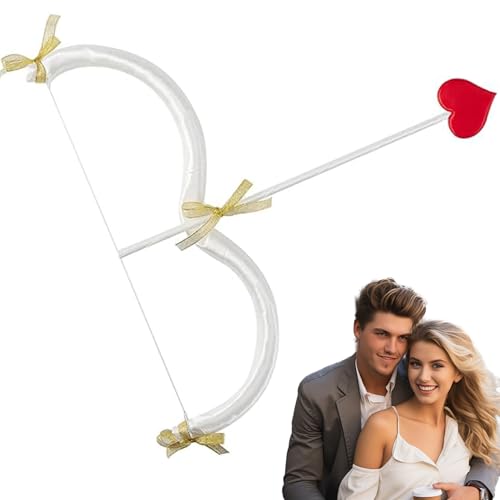 AOpghY Cupid Bow und Pfeilset 17,72 Zoll Herz Form niedliche Valentinstag Cupid Bow Cupid Kostüm für Cosplay Weihnachtsfotografie, weiße Neuheit Dress-up Supplies von AOpghY